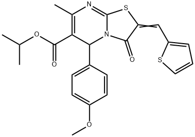 isopropyl 5-(4-methoxyphenyl)-7-methyl-3-oxo-2-(2-thienylmethylene)-2,3-dihydro-5H-[1,3]thiazolo[3,2-a]pyrimidine-6-carboxylate Struktur