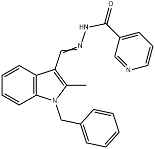 N'-[(1-benzyl-2-methyl-1H-indol-3-yl)methylene]nicotinohydrazide Struktur