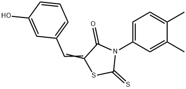 3-(3,4-dimethylphenyl)-5-(3-hydroxybenzylidene)-2-thioxo-1,3-thiazolidin-4-one Struktur