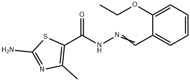 2-amino-N'-(2-ethoxybenzylidene)-4-methyl-1,3-thiazole-5-carbohydrazide Struktur