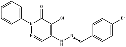 4-bromobenzaldehyde (5-chloro-6-oxo-1-phenyl-1,6-dihydro-4-pyridazinyl)hydrazone Struktur