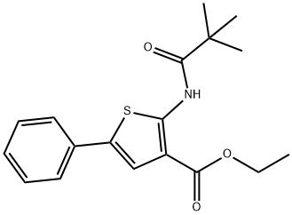 ethyl 2-[(2,2-dimethylpropanoyl)amino]-5-phenylthiophene-3-carboxylate Struktur