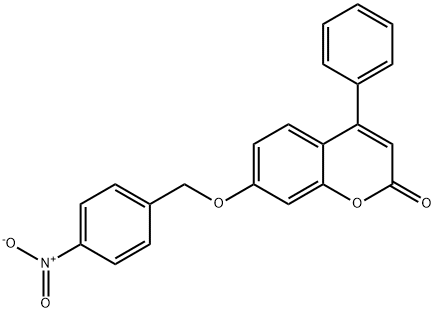 7-({4-nitrobenzyl}oxy)-4-phenyl-2H-chromen-2-one Struktur