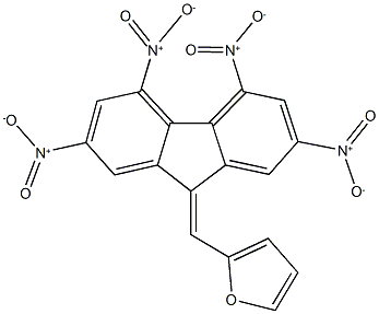 2-[(2,4,5,7-tetranitro-9H-fluoren-9-ylidene)methyl]furan Struktur