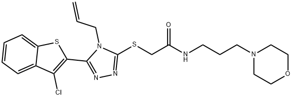 2-{[4-allyl-5-(3-chloro-1-benzothien-2-yl)-4H-1,2,4-triazol-3-yl]sulfanyl}-N-(3-morpholin-4-ylpropyl)acetamide Struktur