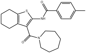 N-[3-(1-azepanylcarbonyl)-4,5,6,7-tetrahydro-1-benzothien-2-yl]-4-methylbenzamide Struktur