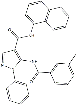 5-[(3-methylbenzoyl)amino]-N-(1-naphthyl)-1-phenyl-1H-pyrazole-4-carboxamide Struktur