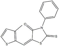 5-[(3-methyl-2-thienyl)methylene]-3-phenyl-2-thioxo-1,3-thiazolidin-4-one Struktur