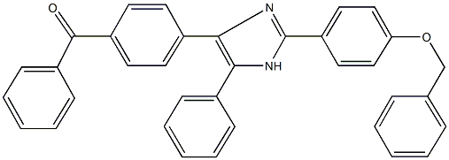 (4-{2-[4-(benzyloxy)phenyl]-5-phenyl-1H-imidazol-4-yl}phenyl)(phenyl)methanone Struktur