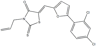 3-allyl-5-{[5-(2,4-dichlorophenyl)-2-furyl]methylene}-2-thioxo-1,3-thiazolidin-4-one Struktur