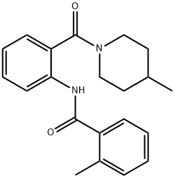 2-methyl-N-{2-[(4-methyl-1-piperidinyl)carbonyl]phenyl}benzamide Struktur