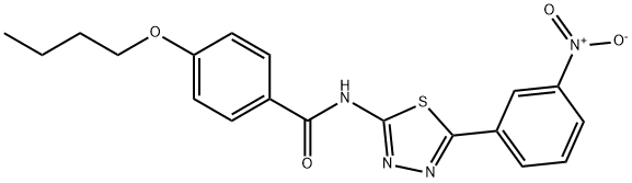 4-butoxy-N-(5-{3-nitrophenyl}-1,3,4-thiadiazol-2-yl)benzamide Struktur