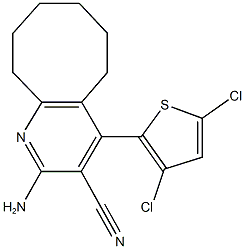 2-amino-4-(3,5-dichloro-2-thienyl)-5,6,7,8,9,10-hexahydrocycloocta[b]pyridine-3-carbonitrile Struktur