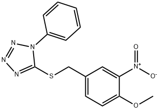 5-({3-nitro-4-methoxybenzyl}sulfanyl)-1-phenyl-1H-tetraazole Structure