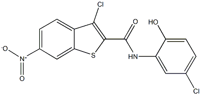 3-chloro-N-(5-chloro-2-hydroxyphenyl)-6-nitro-1-benzothiophene-2-carboxamide Struktur