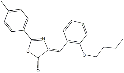 4-(2-butoxybenzylidene)-2-(4-methylphenyl)-1,3-oxazol-5(4H)-one Struktur