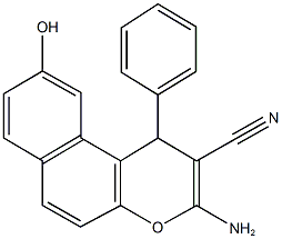 3-amino-9-hydroxy-1-phenyl-1H-benzo[f]chromene-2-carbonitrile Struktur