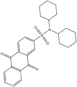 N,N-dicyclohexyl-9,10-dioxo-9,10-dihydro-2-anthracenesulfonamide Struktur