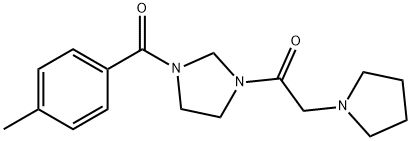 1-(4-methylbenzoyl)-3-(1-pyrrolidinylacetyl)imidazolidine Struktur