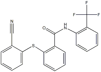 2-[(2-cyanophenyl)sulfanyl]-N-[2-(trifluoromethyl)phenyl]benzamide Struktur