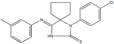 1-(4-chlorophenyl)-4-[(3-methylphenyl)imino]-1,3-diazaspiro[4.4]nonane-2-thione Struktur