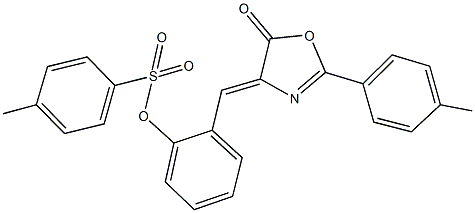 2-[(2-(4-methylphenyl)-5-oxo-1,3-oxazol-4(5H)-ylidene)methyl]phenyl 4-methylbenzenesulfonate Struktur