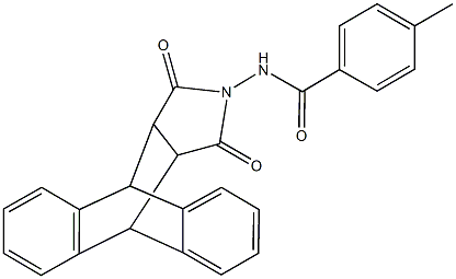 N-(16,18-dioxo-17-azapentacyclo[6.6.5.0~2,7~.0~9,14~.0~15,19~]nonadeca-2,4,6,9,11,13-hexaen-17-yl)-4-methylbenzamide Struktur