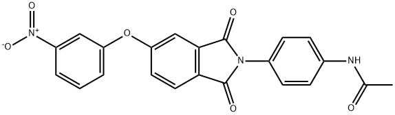 N-[4-(5-{3-nitrophenoxy}-1,3-dioxo-1,3-dihydro-2H-isoindol-2-yl)phenyl]acetamide Struktur