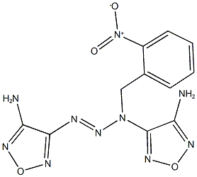 3-amino-4-(3-(4-amino-1,2,5-oxadiazol-3-yl)-1-{2-nitrobenzyl}-2-triazenyl)-1,2,5-oxadiazole Struktur