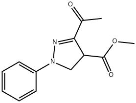 methyl 3-acetyl-1-phenyl-4,5-dihydro-1H-pyrazole-4-carboxylate Struktur