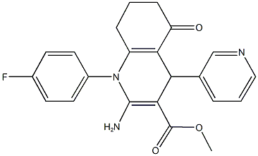 methyl 2-amino-1-(4-fluorophenyl)-5-oxo-4-(3-pyridinyl)-1,4,5,6,7,8-hexahydro-3-quinolinecarboxylate Struktur