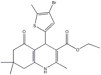 ethyl 4-(4-bromo-5-methylthien-2-yl)-2,7,7-trimethyl-5-oxo-1,4,5,6,7,8-hexahydroquinoline-3-carboxylate Struktur