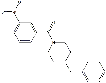 4-benzyl-1-{3-nitro-4-methylbenzoyl}piperidine Struktur