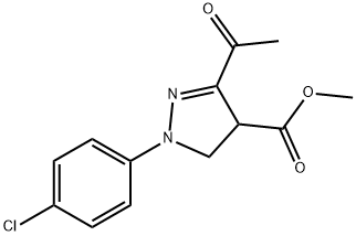 methyl 3-acetyl-1-(4-chlorophenyl)-4,5-dihydro-1H-pyrazole-4-carboxylate Struktur