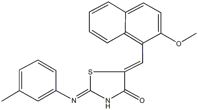 5-[(2-methoxy-1-naphthyl)methylene]-2-[(3-methylphenyl)imino]-1,3-thiazolidin-4-one Struktur