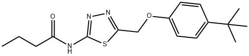 N-{5-[(4-tert-butylphenoxy)methyl]-1,3,4-thiadiazol-2-yl}butanamide Struktur