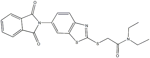 2-{[6-(1,3-dioxo-1,3-dihydro-2H-isoindol-2-yl)-1,3-benzothiazol-2-yl]sulfanyl}-N,N-diethylacetamide Struktur