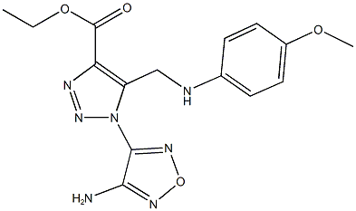 ethyl 1-(4-amino-1,2,5-oxadiazol-3-yl)-5-[(4-methoxyanilino)methyl]-1H-1,2,3-triazole-4-carboxylate Struktur