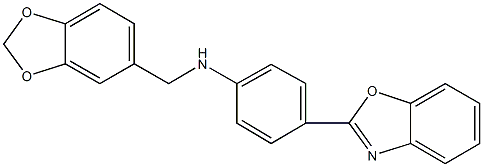 N-(1,3-benzodioxol-5-ylmethyl)-4-(1,3-benzoxazol-2-yl)aniline Struktur