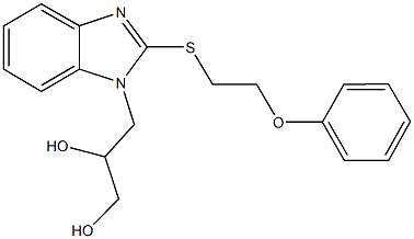 3-{2-[(2-phenoxyethyl)sulfanyl]-1H-benzimidazol-1-yl}-1,2-propanediol Struktur