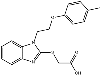 ({1-[2-(4-methylphenoxy)ethyl]-1H-benzimidazol-2-yl}sulfanyl)acetic acid Struktur