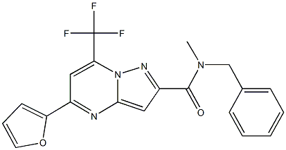 N-benzyl-5-(2-furyl)-N-methyl-7-(trifluoromethyl)pyrazolo[1,5-a]pyrimidine-2-carboxamide Struktur