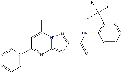 7-methyl-5-phenyl-N-[2-(trifluoromethyl)phenyl]pyrazolo[1,5-a]pyrimidine-2-carboxamide Struktur