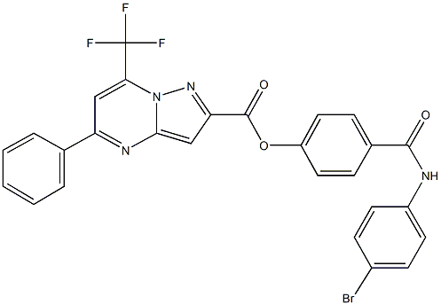 4-[(4-bromoanilino)carbonyl]phenyl 5-phenyl-7-(trifluoromethyl)pyrazolo[1,5-a]pyrimidine-2-carboxylate Structure