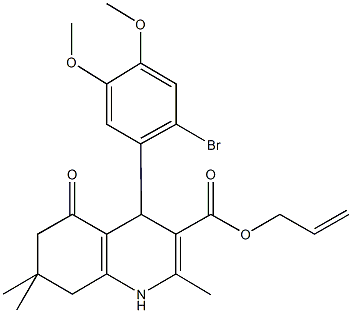 allyl 4-(2-bromo-4,5-dimethoxyphenyl)-2,7,7-trimethyl-5-oxo-1,4,5,6,7,8-hexahydro-3-quinolinecarboxylate Struktur