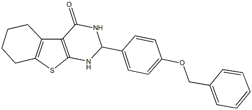 2-[4-(benzyloxy)phenyl]-2,3,5,6,7,8-hexahydro[1]benzothieno[2,3-d]pyrimidin-4(1H)-one Struktur