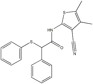 N-(3-cyano-4,5-dimethyl-2-thienyl)-2-phenyl-2-(phenylsulfanyl)acetamide Struktur