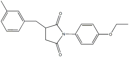 1-[4-(ethyloxy)phenyl]-3-[(3-methylphenyl)methyl]pyrrolidine-2,5-dione Struktur