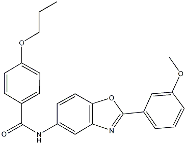 N-[2-(3-methoxyphenyl)-1,3-benzoxazol-5-yl]-4-propoxybenzamide Struktur