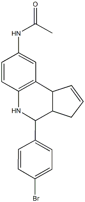 N-[4-(4-bromophenyl)-3a,4,5,9b-tetrahydro-3H-cyclopenta[c]quinolin-8-yl]acetamide Struktur